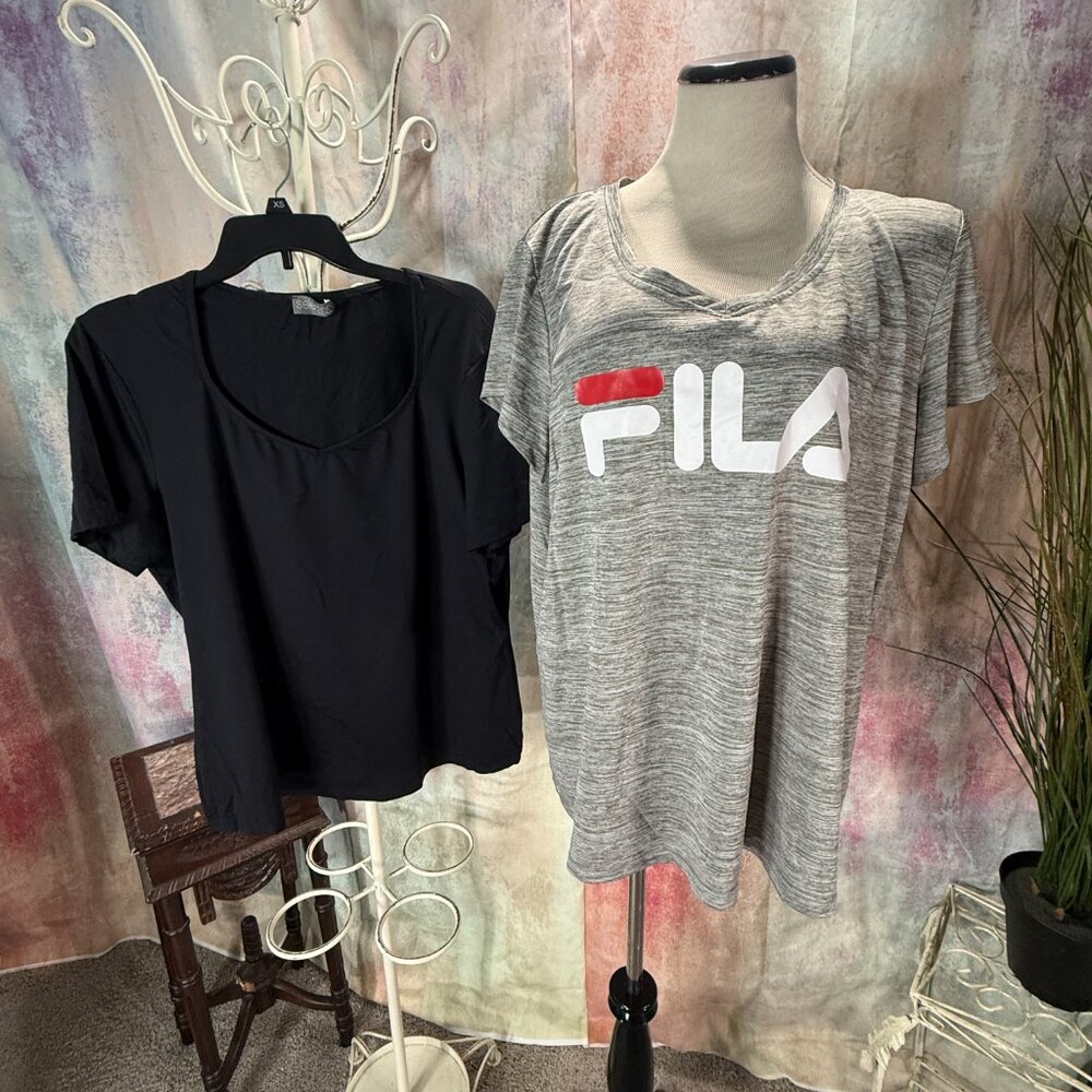 πFila & Ulla Popkins 2 Plus Size Sport - Gym Short Sleeves T-Shirts Tops - Picture 3 of 14